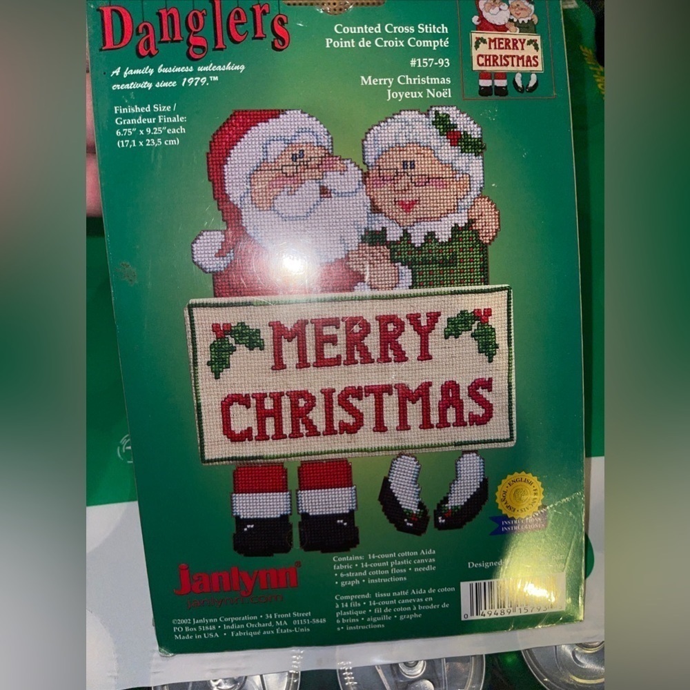 Janlynn Danglers Merry Christmas #157-93 Counted Cross Stitch New 2002